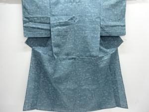 大正ロマン　幾何学模様織り出し単衣着物